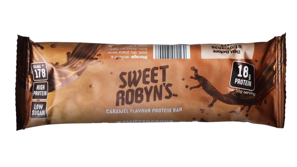 Sweet Robyn's caramel flavor protein bar